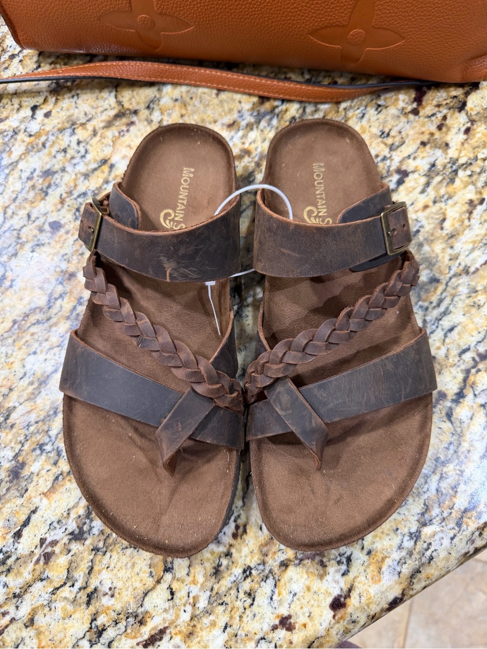 Mountain Sole Women's Brown Leather Footbed Sandals Size 8
